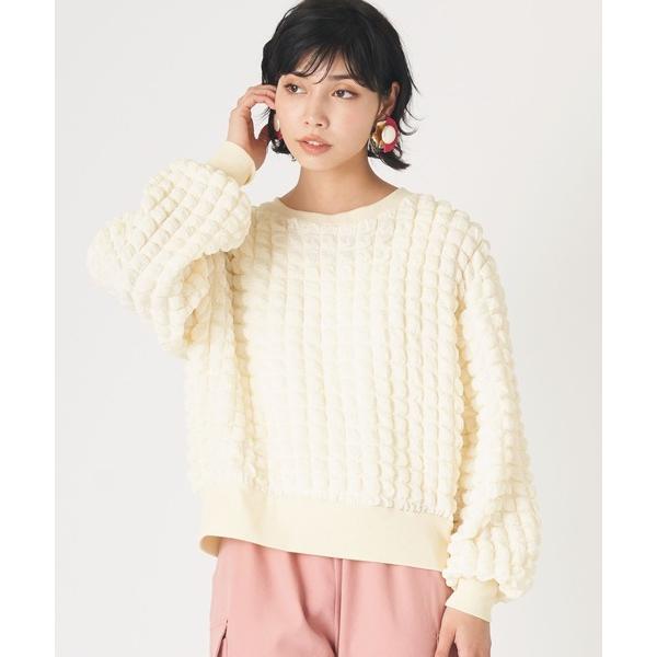 ブラウス シャツ シアーワッフルリブブラウス レディース