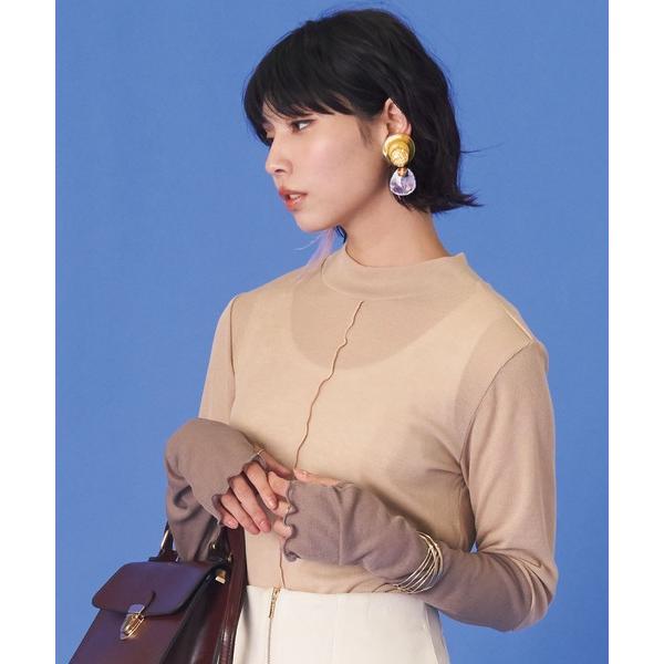 tシャツ カラースリーブアームウォーマデザインプルオーバー レディース