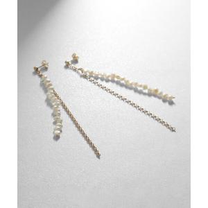 SIENA ROSE（シエナロゼ） ピアス Cラインのパールキャッチピアス「2粒
