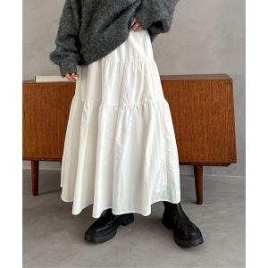 スカート 「TALLサイズあり」ドロストナイロンティアードスカート
