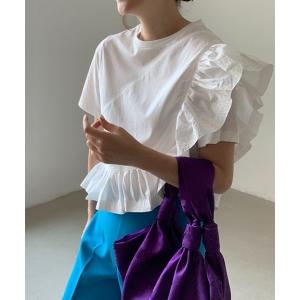 ブラウス シャツ アシメフリルブラウス レディース