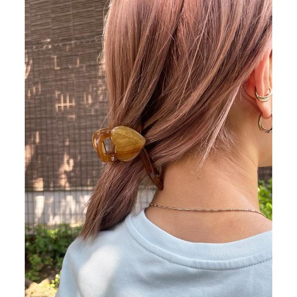 ヘアクリップ 「HIKA」アクリルハートヘアクリップ