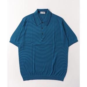 ポロシャツ JOHN SMEDLEY(ジョンスメドレー) x KYSON別注ミニボーダー ポロシャツ メンズ