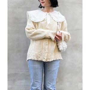 カーディガン レディース pearl button crochet cardigan｜zozo