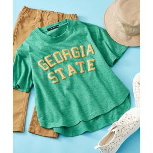 tシャツ SHISKY / シスキー ラウンドヘム フロント プリント 杢天竺 ビックシルエット Tシャツ 半袖 キッズ キッズ 子供服 男の子 女の