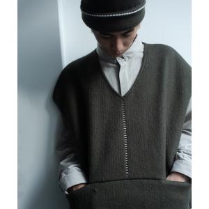 JUGLANS ベスト ジレ 「SMILEY FACE」ワッペンスマイルニットベスト