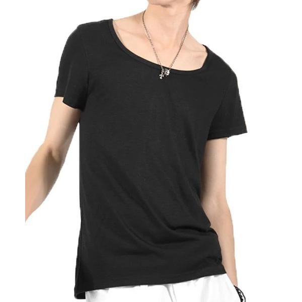 tシャツ Aegnoir(イグノア) ワイドＵネック無地Tシャツ メンズ レディース