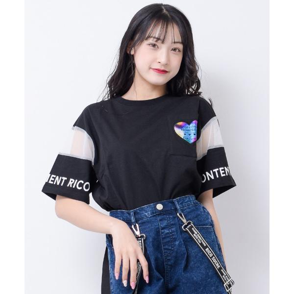 tシャツ 袖メッシュTシャツ キッズ 子供服 女の子
