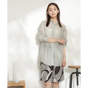 シャツ ブラウス レディース AMOMENTO/SHEER BUTTON SHIRTS｜zozo