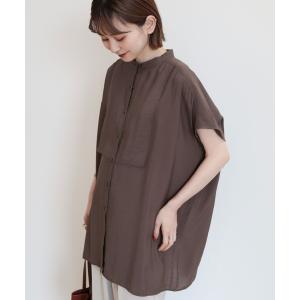 シャツ ブラウス ブザムフレンチスリーブバックオープンチュニック