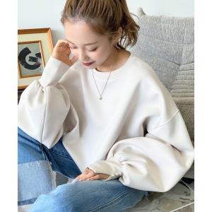 tシャツ ボンディングパール付き長袖スリットボリュームスリーブプルオーバー レディース｜ZOZOTOWN Yahoo!店