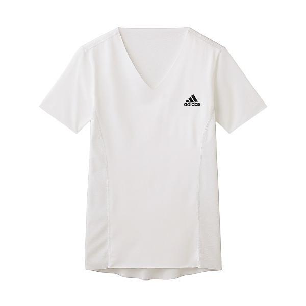 下着 メンズ adidas/アディダス ＶネックTシャツ ワンポイントロゴ 吸汗速乾