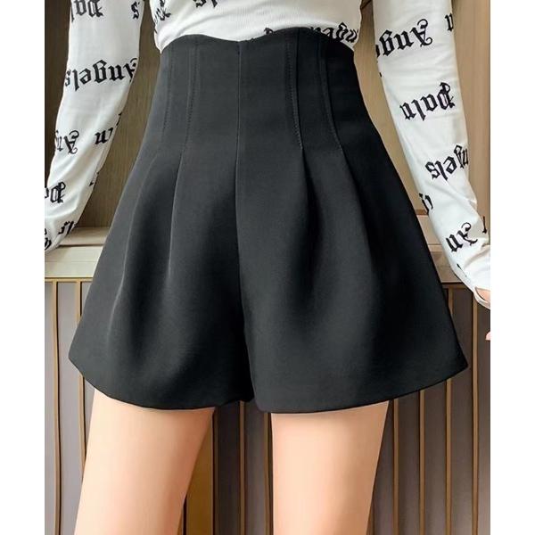 パンツ 「ウェスト細見えでスタイルアップ♪」ハイウエスト ショートパンツ レディース