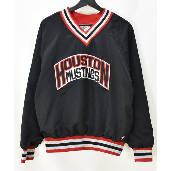 「ヴィンテージ古着」80's VARSITY HOUSTON MUSTANGS Vネック ゲームシャ...