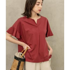 tシャツ Tシャツ シルキースーピマ スキッパーフリルカットソー