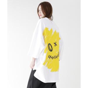 tシャツ イエローハンドペイント ビッグTシャツ ユニセックス メンズ レディース