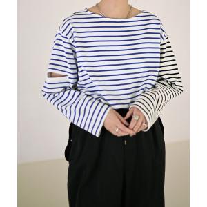 tシャツ Tシャツ レディース 配色ボーダースリットTEE｜zozo