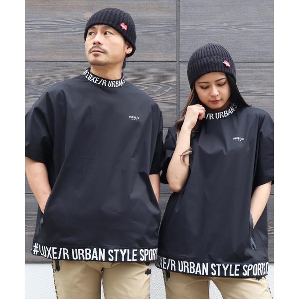 tシャツ (RM)「LUXE/R GOLF」ストレッチ ブロード モックネック 半袖 プルオーバー ...