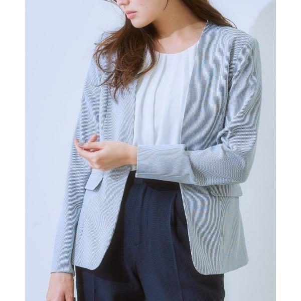 セレモニースーツ スーツ 入学式 「UVカット/接触冷感/吸汗速乾」夏用ノーカラージャケット　ストレ...