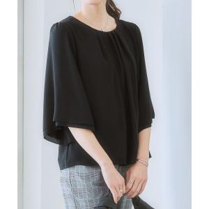 ブラウス シャツ ジョーゼットエアリー7分袖トップス レディース