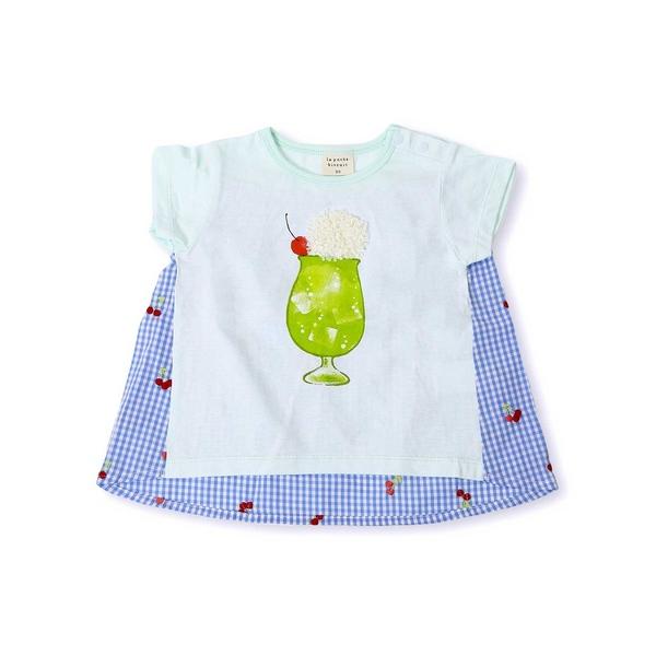 tシャツ ソーダ柄異素材切り替Tシャツ キッズ 子供服 女の子