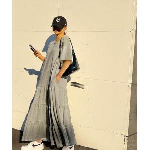 ワンピース レディース 韓国ファッション 半袖ティアードワンピース