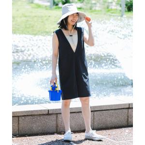 サロペット オーバーオール F by ROSSO　撥水ショートオールインワン