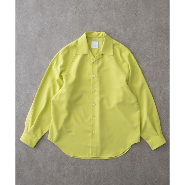 シャツ リラックスラグランスリーブシャツ「グリーンイエロー」 メンズ レディース
