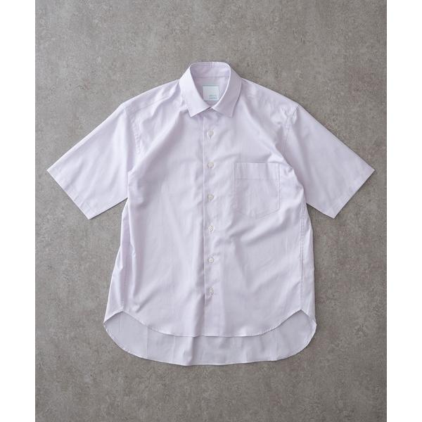 シャツ リラックスバックプリーツシャツ半袖「ラベンダー」 メンズ レディース
