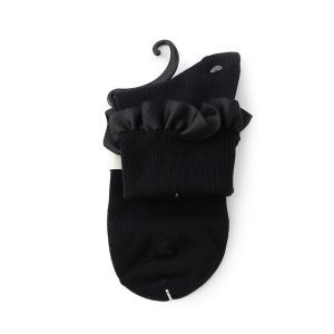 靴下 折り返しフリルクルーソックス　靴下 レディース