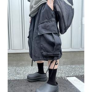 ジーンズ 「Never mind the XU」denim wide half pants / 「ネバーマインド ザ エックスユー」デニムワイドハーフ