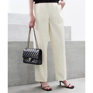 パンツ ジャガードタックパンツ レディース