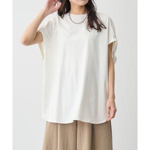 tシャツ 半袖 USAコットンクール袖ギャザーTシャツ「サスティナブル」 レディース
