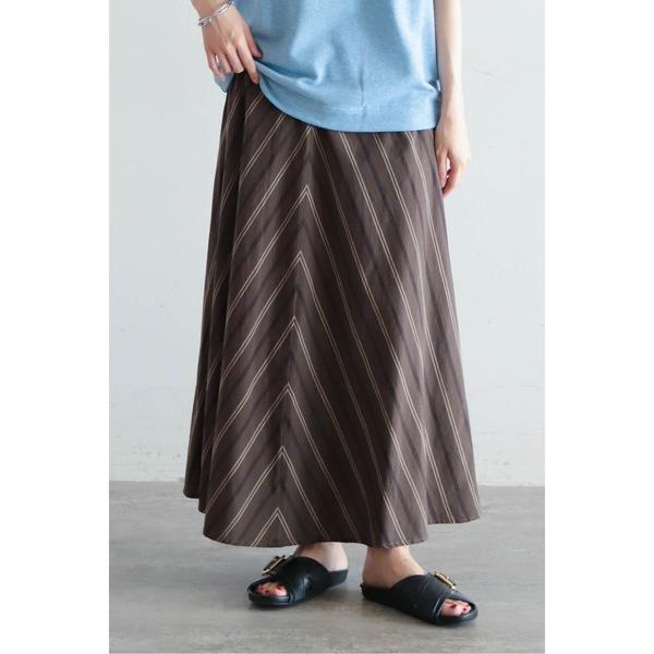 スカート ダークストライプ　フレアスカート