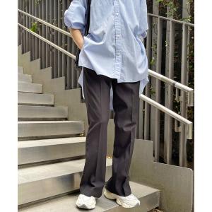 パンツ スラックス リネンライクバックスリットパンツ レディース