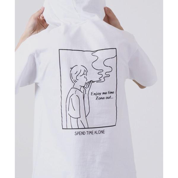 パーカー MODISH GAZE 線画 Just Relax半袖Tパーカー メンズ レディース