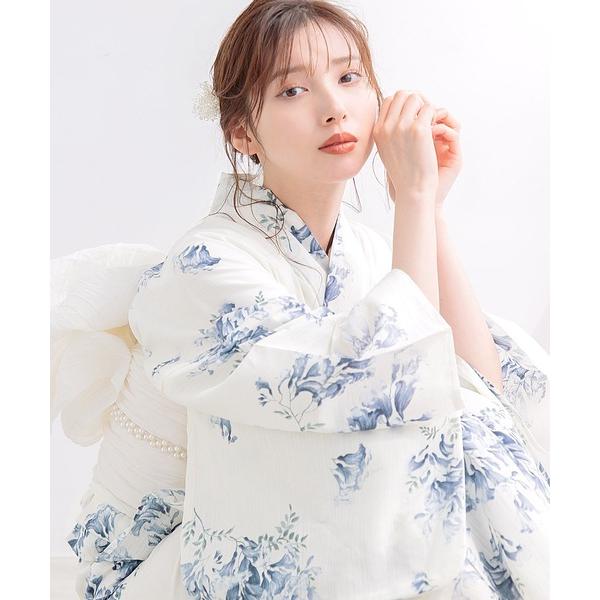 浴衣 1人で着られる浴衣5点セット 和歌山染工日本染め（ゆかた・しわへこ帯・下駄・着付け本・腰ひも）...