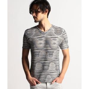 tシャツ Tシャツ メンズ 「23年モデル WEB限定再販売」ウェーブタックジャガード半袖Ｖネックカットソー｜ZOZOTOWN Yahoo!店