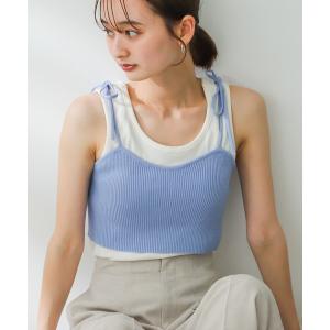 トップス リブニットビスチェ