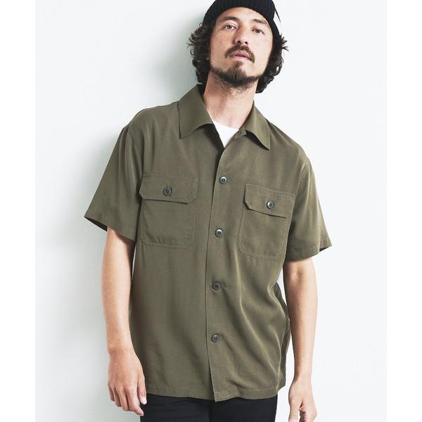 シャツ ブラウス メンズ T/R TWILL UTILITY SHIRTS S/S:ポリエステル/レ...