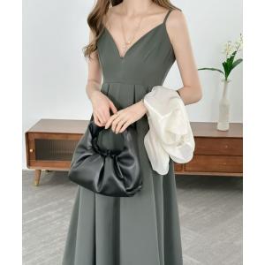 ワンピース 「２点セット」シアーブラウス＆バックリボンキャミソールワンピース