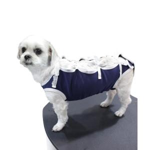 犬 服 リボン調節　術後服 介護着