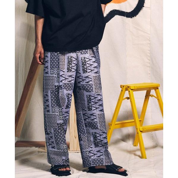 パンツ 「ユニセックスアイテム」パッチワークジャガードワンタックワイドパンツ「MAISON SPEC...