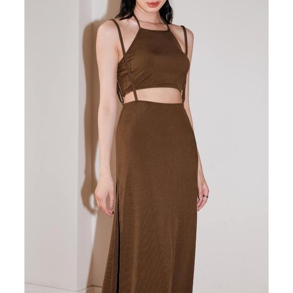 水着 水着 レディース 体型カバーロングスカート付き ハイネック リブ ビキニ セットアップ セパレ...