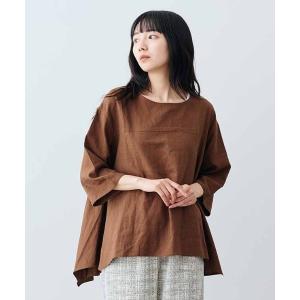 リブ　イン　コンフォート　はまじとコラボ　揺れるヘムラインを楽しむ　麻混トップス レディース