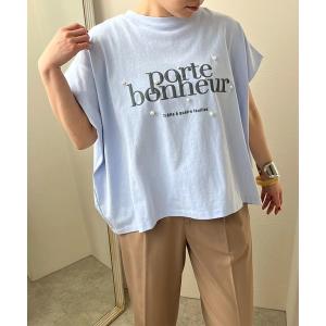 レディース tシャツ Tシャツ porteパール+発泡プリントロゴボックスT