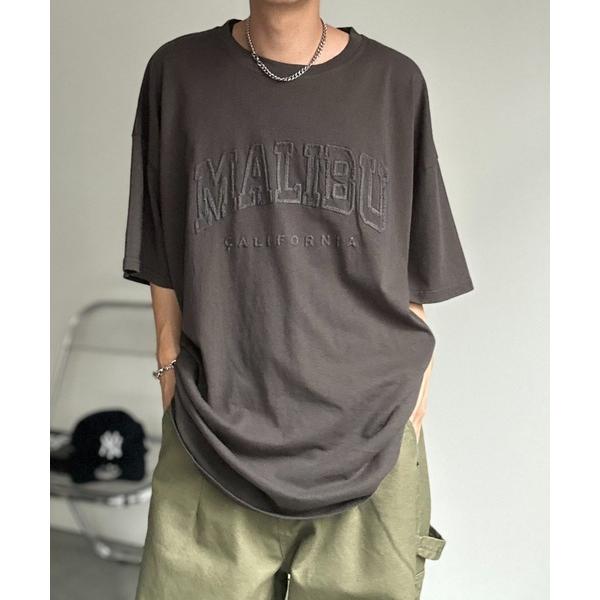 tシャツ 天竺 立体カレッジロゴ オーバーサイズ Tシャツ「ユニセックス」 メンズ レディース