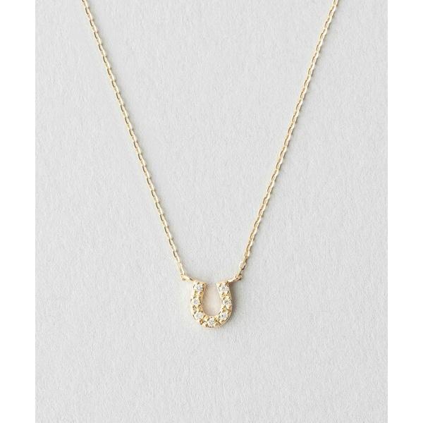 ネックレス K10YG ダイヤモンド レイヤー ホースシュー ネックレス レディース