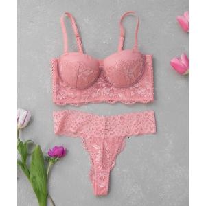 ブラジャー ショーツセット ナチュふわサイドフィット　ブラ＆Tバックセット