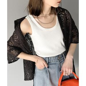 ブラウス シャツ 夏 半袖 「JaVaジャバ 別注」クールにキマル。ブロックレースブラウス レディース｜ZOZOTOWN Yahoo!店
